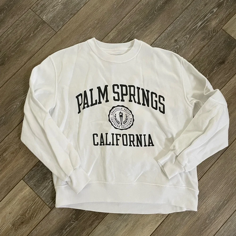 Abercrombie & Fitch White Palm Springs Sweatshirt - Picture 1 of 3